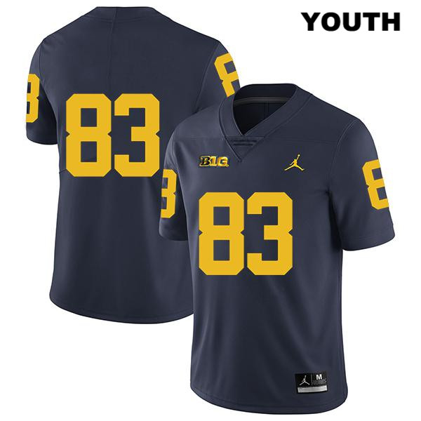 Youth NCAA Michigan Wolverines Erick All #83 No Name Navy Jordan Brand Authentic Stitched Legend Football College Jersey PO25W33FI